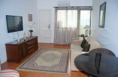 Flat com 1 dormitório, com com serviços, decorado no centro de alphaville.