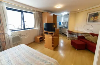 Flat disponível para locação no tsue bienal contendo 30m², 1 dormitório e 1 vaga de garagem.