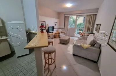 Flat no sequoia com 56m², 1 dormitório e 1 vaga de garagem disponível para locação em alphaville.
