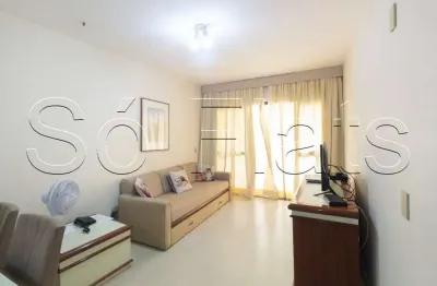 Flat disponível para locação mobiliado com 1 dormitório e sala no jardins