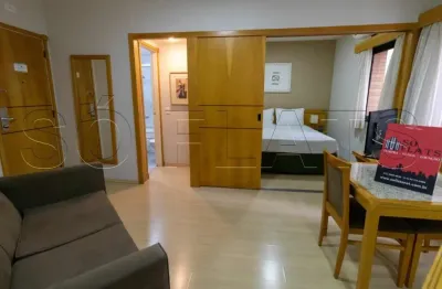 Hampton park, flat com 31m² mobiliado com serviços de arrumação e vaga de garagem no jardim paulista