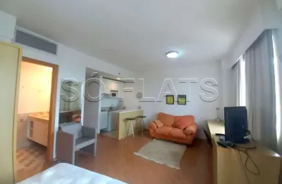 Flat em alphaville disponível para locação com 28m², 1 dormitório e 1 vaga de garagem.