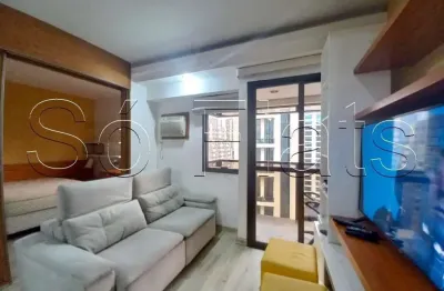 Flat no q.i totalmente mobiliado em moema com 1 dorm disponível para locação com entrada imediata.