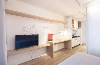 Studio disponível para locação na região central de sp totalmente mobiliado contendo 24m² e 1 dorm.