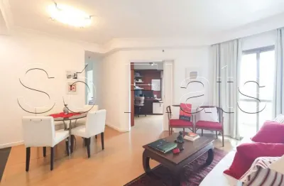 Flat disponível para locação de altíssimo padrão no itaim bibi com 67m², 3 dormitórios e 1 vaga.