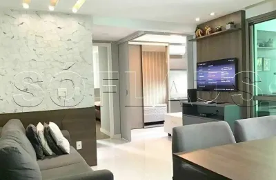 Flat no brooklin com 2 dormitórios próximo da av. roberto marinho para locação imediata