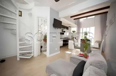 Em moema, apartamento tríplex com 02 dormitórios, 84m²