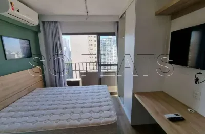 Studio disponível para locação na região central de sp totalmente mobiliado contendo 24m² e 1 dorm.