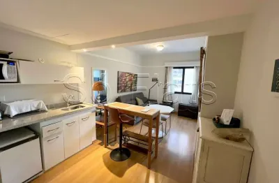 Apto no ninety contendo 33m², 1 dormitório e 1 vaga localizado nos jardins, disponível para locação.