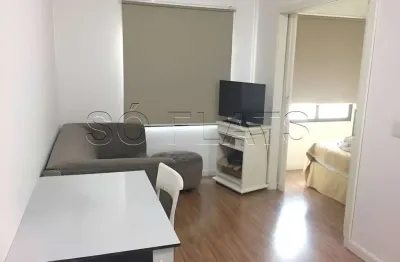 Flat mobiliado disponível para venda com 28m², 1 dormitório e 1 vaga de garagem