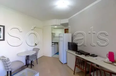 Flat no edifício morumbi residence com 34m², 1 dormitório e 1 vaga, disponível para locação.
