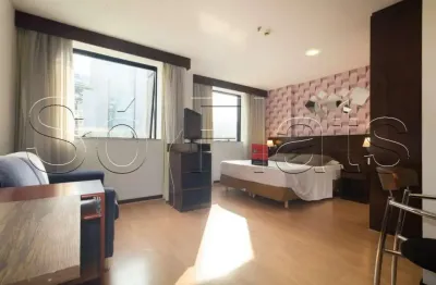 Flat disponível para locação na Avenida Faria Lima com a Juscelino Kubitschek.