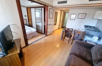 Apto no Le Premier contendo 28m², 1 dormitório e 1 vaga, disponível para locação no Jardim Paulista.