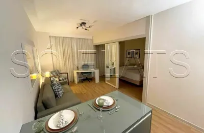 Apto disponível para locação em Alphaville contendo 32m², 1 dormitório e 1 vaga.