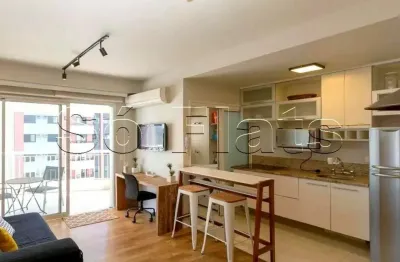 Flat de alto padrão no brooklin contendo uma área de lazer incrível, disponível para locação.