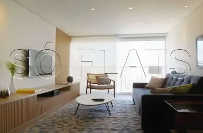 Flat para locação com 80m², horizonte jk no itaim bibi totalmente mobiliado e com serviços.