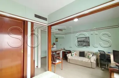 Flat disponível para locação no le premier contendo 28m², 1 dormitório e 1 vaga de garagem.