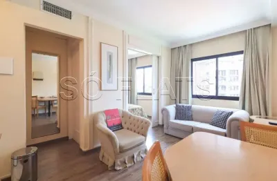 Flat no the universe mobiliado no jardim paulista, contendo 30m² e 1 dorm, disponível para locação.