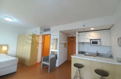 Apto em alphaville disponível para locação com 28m², 1 dormitório e 1 vaga de garagem.