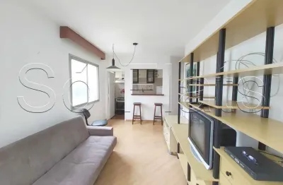 Flat ambassador, mobiliado e disponível para venda com 41m², 01 dorm e 01 vaga