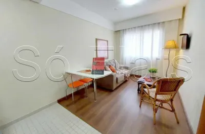 Flat comfort alphaville com 28m² para locação com fácil acesso a são paulo.