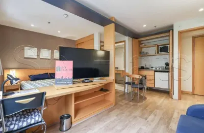 Transamérica jardins, apto disponível para locação contendo 43m², 2 dormitórios e 1 vaga.