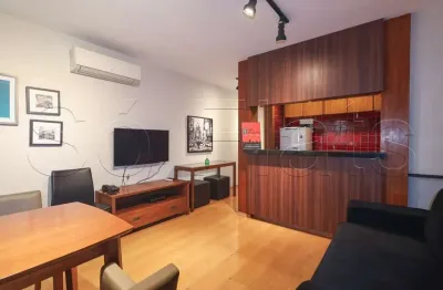 Crillon, flat disponível para locação contendo 42m², 1 dormitório e 1 vaga nos jardins.