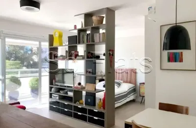 Apto para locação no home design, contendo 49m², 1 dormitório, 1 vaga de garagem e mobília completa.