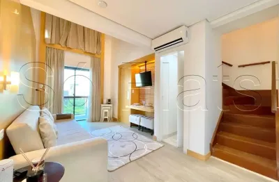 Flat disponível para locação em moema contendo 42m², 01 dormitório e 01 vaga de garagem.