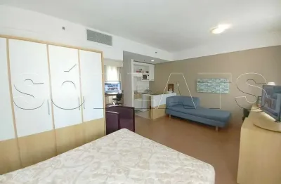 Apto em alphaville disponível para locação contendo 28m², 1 dormitório e 1 vaga.