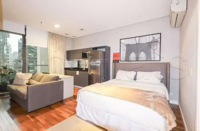 Flat para locação de alto padrão com 1x dormitório, a menos de 100 metros da Avenida Faria Lima.