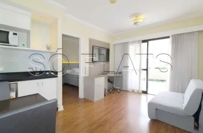 Apto no the palace com 36m², 1 dormitório e 1 vaga de garagem, disponível para locação em moema.