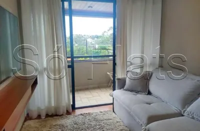 Apto estilo residencie disponível para locação contendo 90m², 3 dorme e 2 vagas em alphaville.