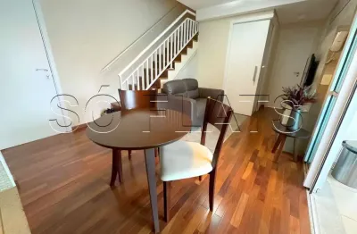 Cobertura no estanconfor villa paulista com 110m², 2 dormitório e 2 vagas, disponível para locação.
