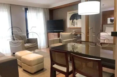Apartamento em hotel alto padrão em pinheiros com 02 dorms sendo todos suites