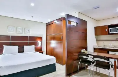 Flat transamérica nações unidas disponível para venda com 28m² e 01 vaga de garagem