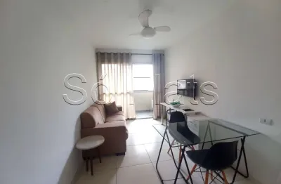 Flat para locação no Moema Top Life com 55m², 1 dormitório e 1 vaga, próximo a Av Hélio Pellegrino.