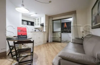 Apto no paulista wall street disponível para locação com 49m², 1 dormitório e 1 vaga nos jardins.