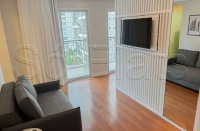 Flat disponível para locação na vila nova conceição próx ao pq ibirapuera com 55m², 1 dorm e 1 vaga.