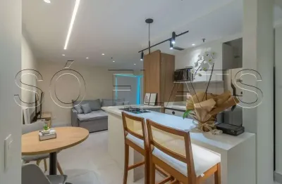 Excelente flat disponível para locação no edifício modus vivendi no bairro dos jardins.