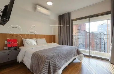 Apartamento 33m²  totalmente mobiliado para locação no paraíso.