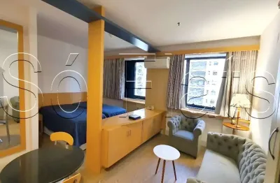 Flat no transamérica jardins disponível para locação contendo 28m², 1 dormitório e 1 vaga de garagem