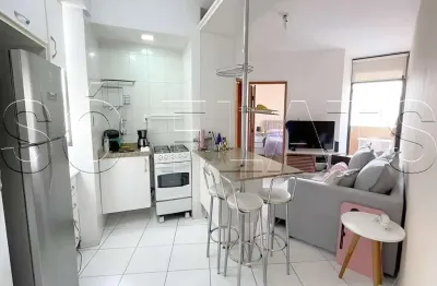 Flat para locação no moema studio com 1 dorm e 1 vaga de garagem próximo do parque do ibirapuera.