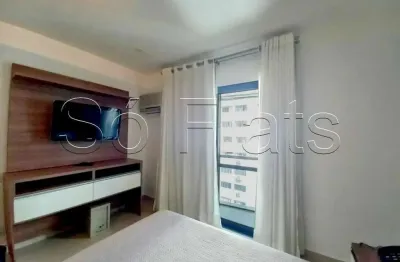 Apto no interative com 46m², 1 dormitório e 1 vaga disponível para locação nos jardins.