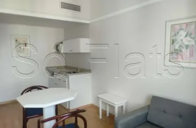 Flat no ninety para locação com 33m², 1 dormitório e 1 vaga de garagem nos jardins.