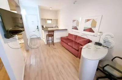 Apto totalmente reformado com 28m² com 1x dormitório mobiliado para locação em alphaville.