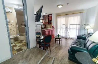 Flat no Paulista Wall Street disponível para locação com 49m², 1 dormitório e 1 vaga nos Jardins.