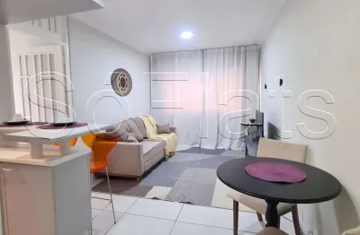 Flat no saint patrick contendo 40m², 1 dorm e 1 vaga, disponível para locação em moema.