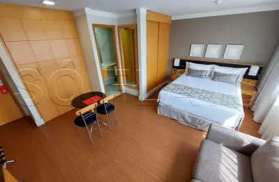 Flat transamérica jardins disponível para venda com 28m² e 01 vaga de garagem