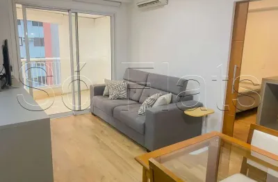 Flat disponível para locação no brooklin contendo 50m², 1 dormitório e 1 vaga de garagem.